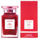 Tom Ford Lost Cherry perfume bottle and packaging on a white background