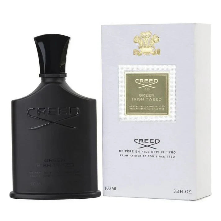 Black Creed perfume bottle and packaging on a white background