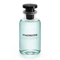 Louis Vuitton 'Imagination' perfume bottle on a white background
