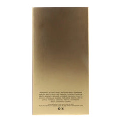 Gold rectangular product packaging with text on a white background