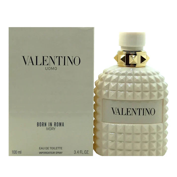 Valentino Uomo perfume bottle and packaging on a white background