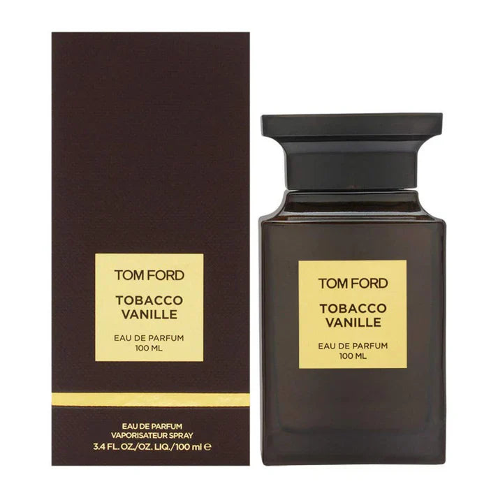 Tom Ford Tobacco Vanille perfume bottle and packaging on a white background