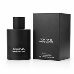 Tom Ford Ombre Leather perfume bottle and packaging on a white background