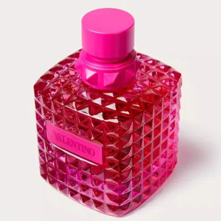 PinkValentino perfume bottle on a white background