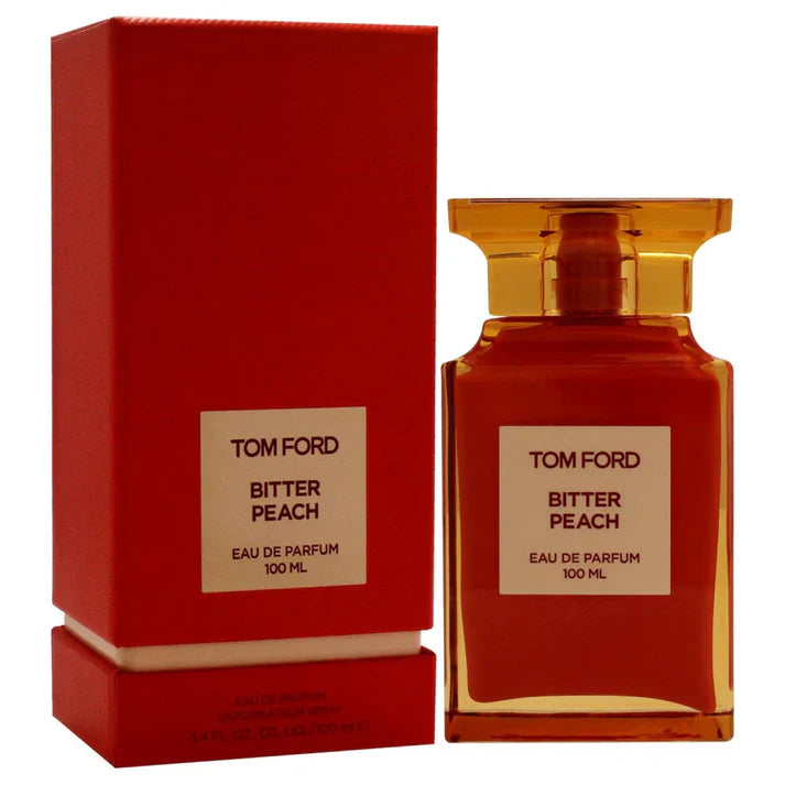 Tom Ford Bitter Peach perfume bottle and packaging on a white background