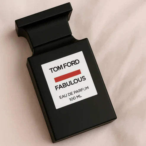 Tom Ford Fabulous perfume bottle on a beige background