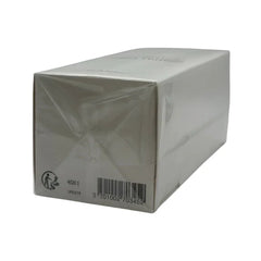 White rectangular box with a barcode on a white background