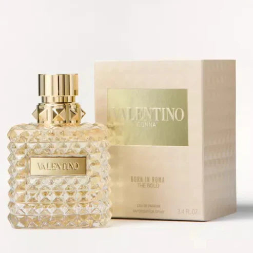 Valentino perfume bottle and packaging on a white background