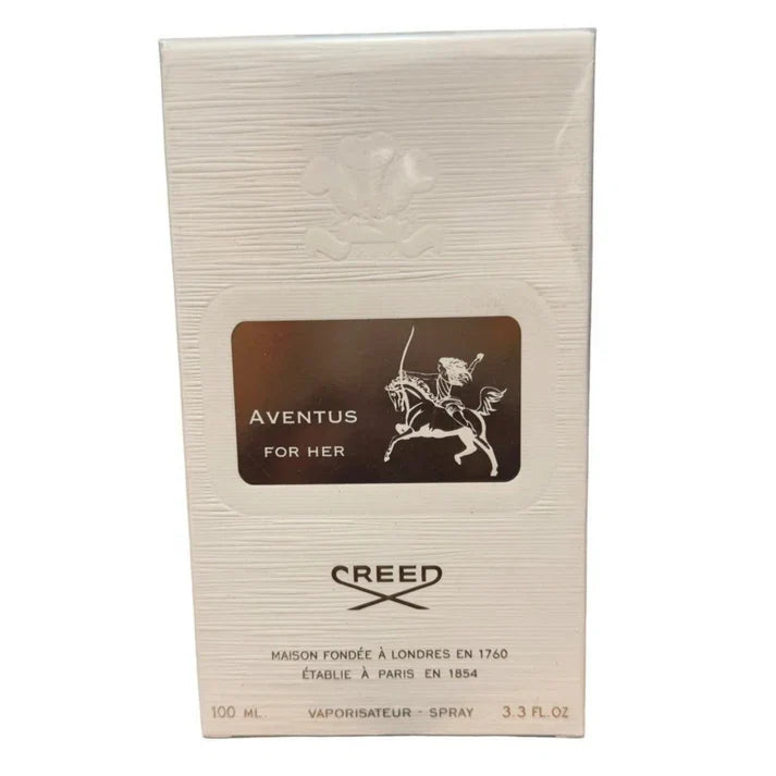 Creed Aventus for Her perfume packaging on a white background
