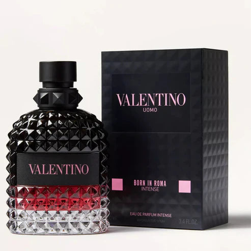 Valentino perfume bottle and packaging on a white background