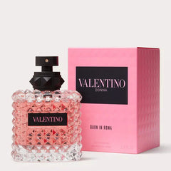 Valentino perfume bottle and packaging on a white background