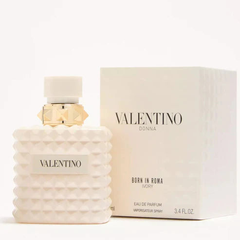 Valentino perfume bottle and packaging on a white background