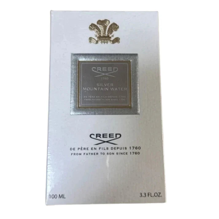 Creed Silver Mountain Water perfume packaging on a white background