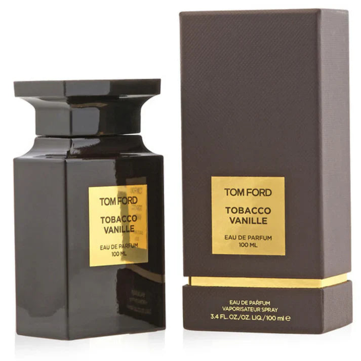 Tom Ford Tobacco Vanille perfume bottle and packaging on a white background